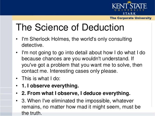 The Science Of Deduction Pdf